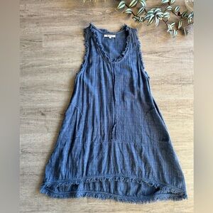 Rip Curl Navy Sleeveless Tunic with Frayed Hem